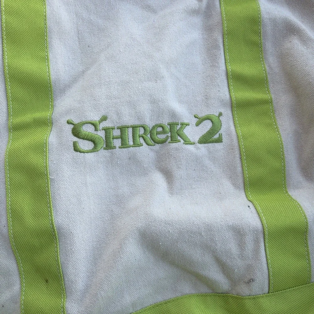 Shrek 2 Tote Canvas Bag Cast & Crew Movie Promo 2004 Y2K Comedy Funny Dreamworks
